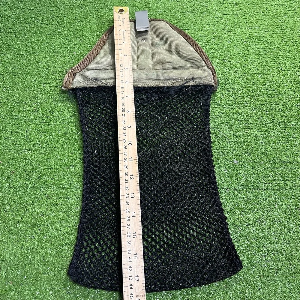 Vintage Canvas Ammo Pouch Clip On Mesh Game Hunting Skeet Outdoor Metal Clasp